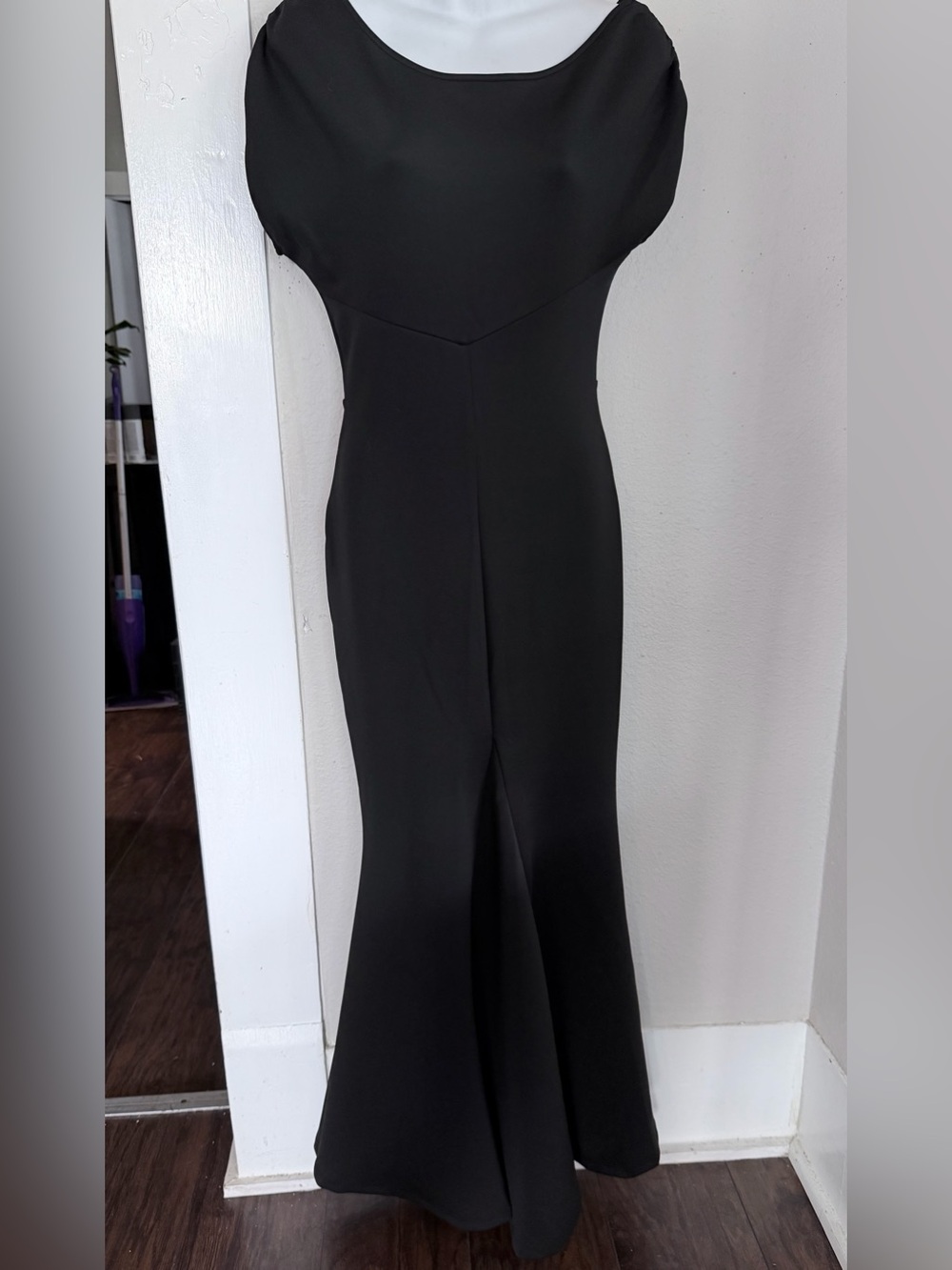 NWOT  Black Maxi Dress Flare Hem Small